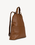 Pebbled Leather Halfmoon Backpack - Camel