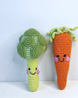 Handmade Springtime Baby Carrot Rattle – Organic Cotton Toy
