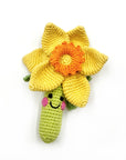 Daffodil Flower Rattle – Handmade Organic Cotton Spring Toy