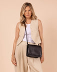 Leather Bag Audrey - Black Classic Leather - Crossbody