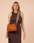 Leather Satchel/Crossbody Cognac