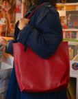 Everyday Leather Tote - Cherry