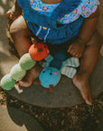 Caterpillar Rattle – Handmade Organic Cotton Baby Toy