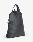 Leather Halfmoon Backpack - Black