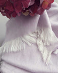 Alpaca Classic Throw - Large Blush with Cream Fringe