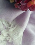 Alpaca Classic Throw - Large Blush with Cream Fringe