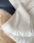 Alpaca Classic Throw - Large Cream with Cream Fringe