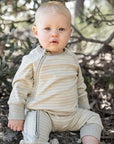 Organic Cotton Jumpsuit - Sage and Cream