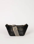 Cross-Body Bag - Black, Soft Grained Eco-Leather