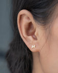 Mustard Flower Earrings Gold + Stainless Steel