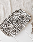 Indigenous art porcelain plate - gumleaves black and white