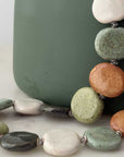Kazuri Tombola Necklace - Stones 30"