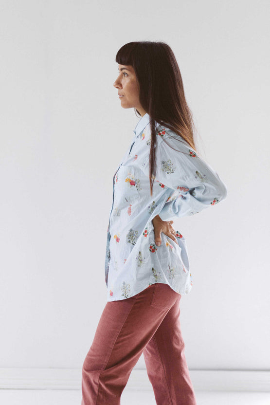 Ethical and eco organic cotton floral shirt Australia