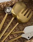 Cheese Knife & Spreader Set in Brushed Brass