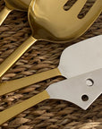Cheese Knife & Spreader Set in Brushed Brass