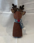 Christmas Decoration Standing Reindeer Red Scarf