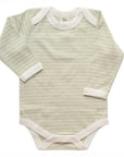 Sustainable Long Sleeve Body Suit - Sage and Cream