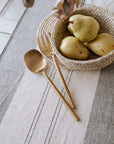Brushed Brass Salad Servers - Fork and Spoon Set