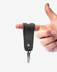 Leather Key Fob - Black + Tan