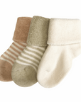 organic cotton baby socks stripes - three pack