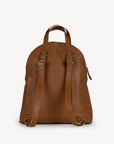 Pebbled Leather Halfmoon Backpack - Camel
