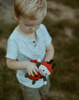 Lady Bird Rattle - Handmade Organic Cotton Baby Toy