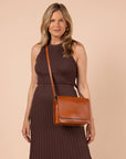 Leather Satchel/Crossbody Cognac