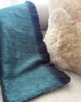 Alpaca Classic Scarf - Forest Green with Black Fringe