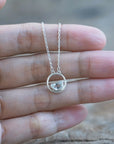 Water Circle Aquamarine Necklace Silver