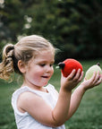 Sweet & Soft Pear Baby Rattle -Handmade Organic Cotton Toy