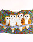 Cotton Tea Towel Indigenous Artist Print by Kathleen Buzzacott Owls