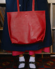 Everyday Leather Tote - Cherry