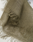 Linen Scarf - Darkest Olive
