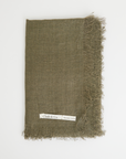 Linen Scarf - Darkest Olive