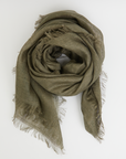 Linen Scarf - Darkest Olive
