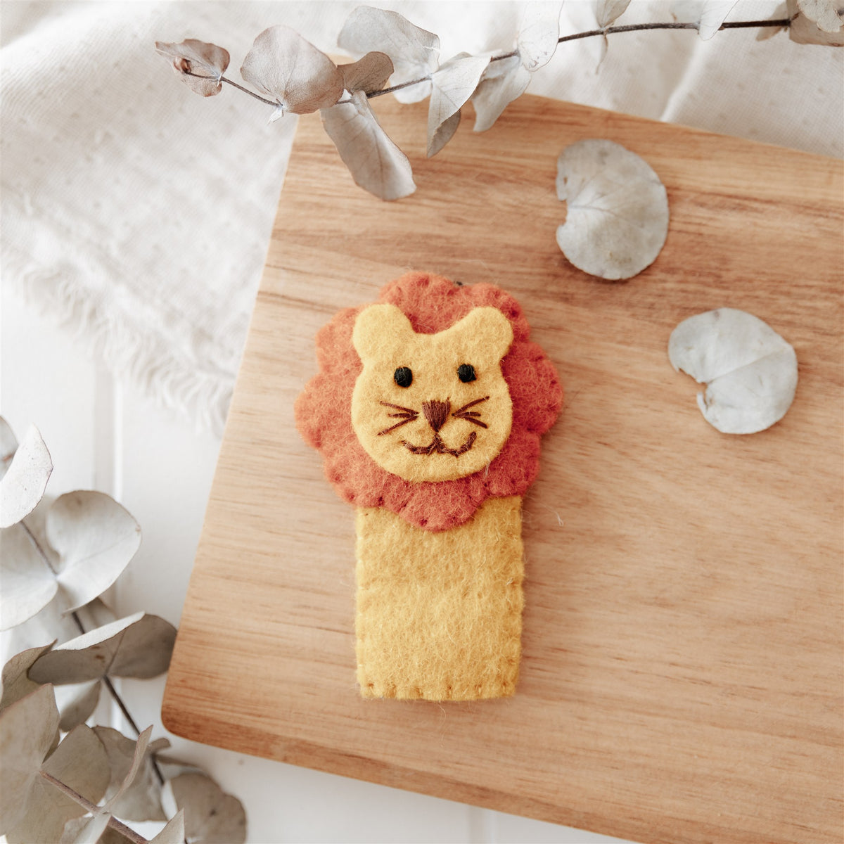 Felt Animal Finger Puppets Lion Ethical Eco Toys Australia