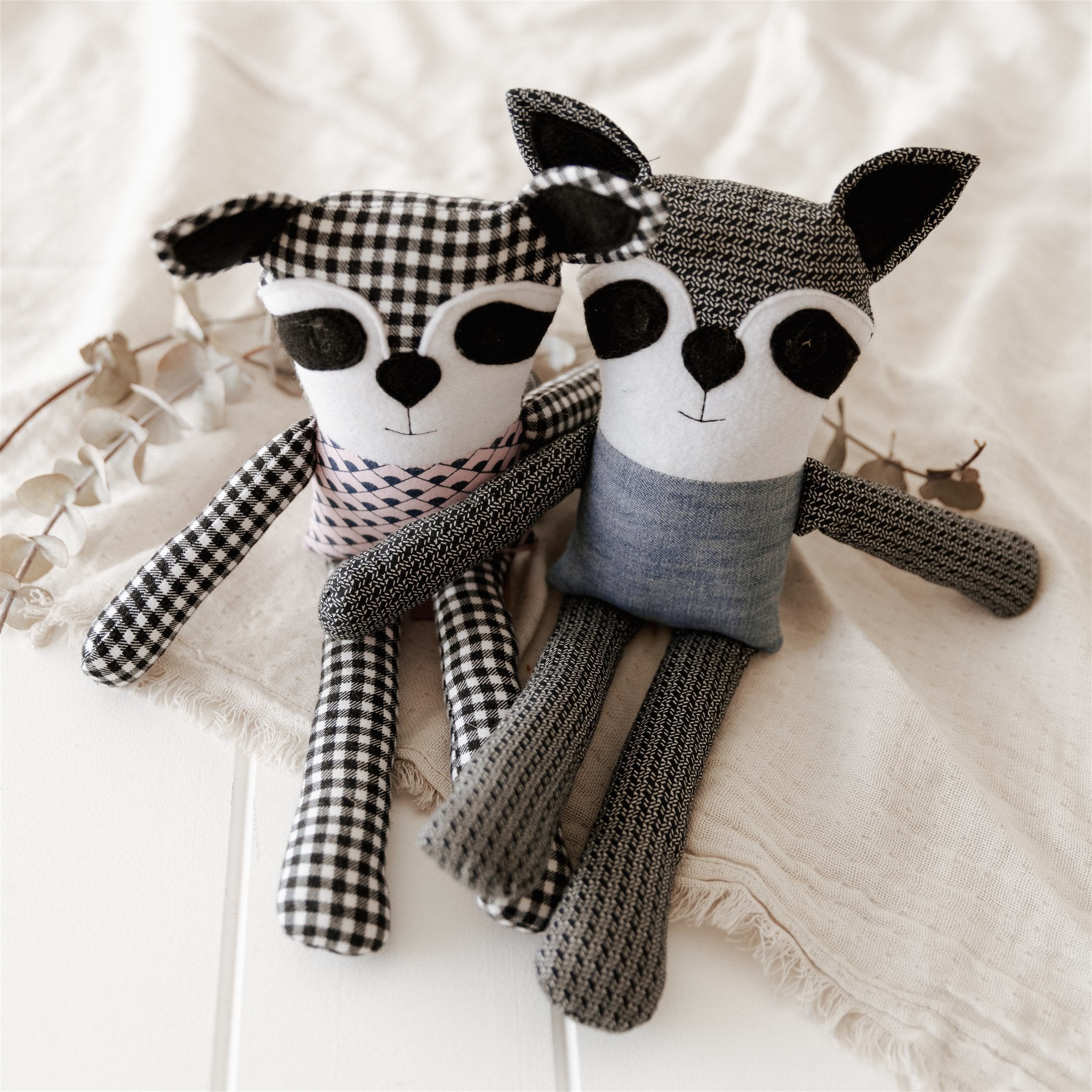 Upcycled Fabric Toy Racoon