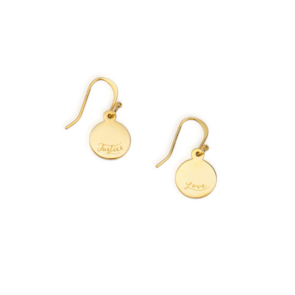 Love and Justice Drop Earrings - Gold