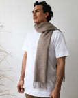 Baby Alpaca Wool Scarf - Cream