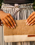 Burlap Wristlet utility clutch