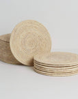 Round Palm Fibre Placemats x2