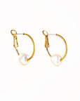 Large Pearl Hoop Earrings