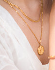 Layered Necklace Gold Chain and Pendant