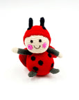 Lady Bird Rattle - Handmade Organic Cotton Baby Toy