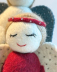 Christmas Decoration Felt Angels in Red, Cream & Natural
