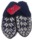 Hand Knitted Slippers 100% Pure NZ Wool - Navy Blue
