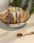 Handcrafted Polished Bowl with Salt Cellar & Spoon