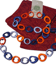 Tagua Nut Loop Set - Navy, Orange, Grey