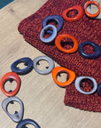 Tagua Nut Loop Set - Navy, Orange, Grey