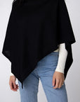 Alpaca Classic Poncho - Black and Magenta
